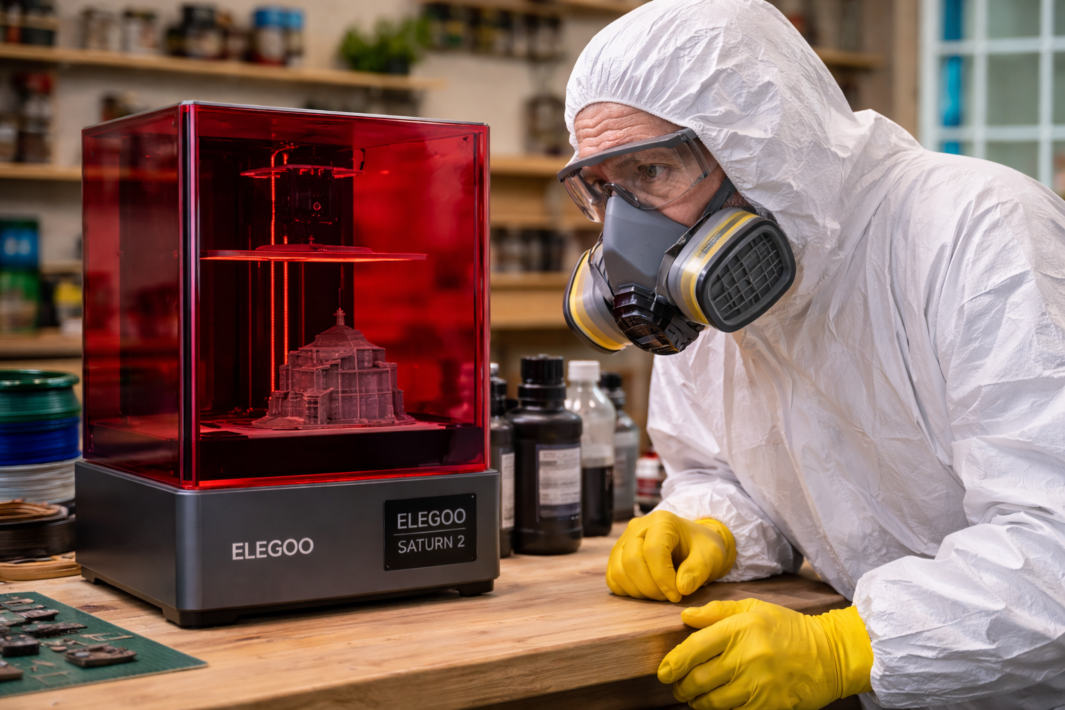 Protective equipment associated with resin printing